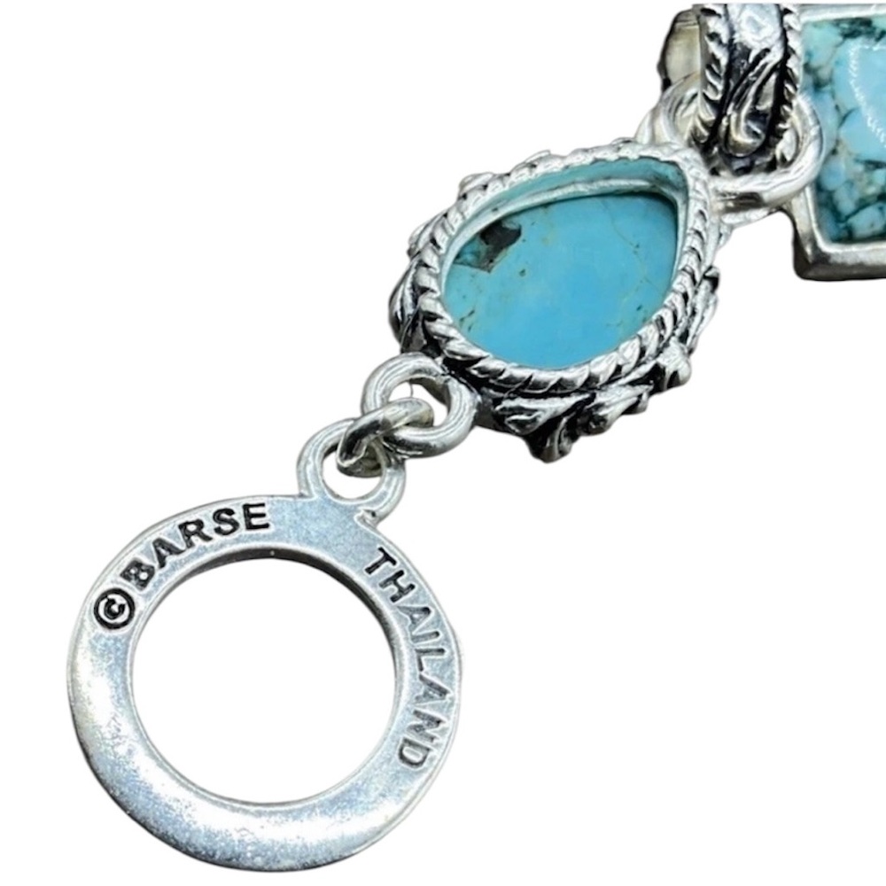 Barse Jubilee Toggle Bracelet- Aqua Howlite- Silver- NWT - Picture 2 of 2